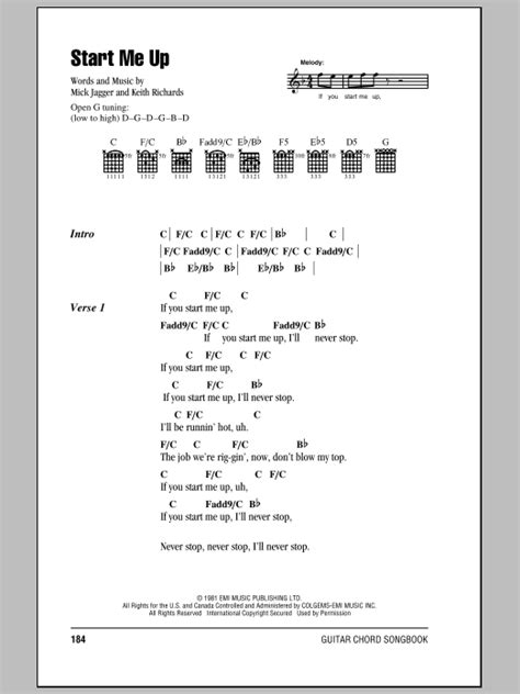 rolling stones start me up chords